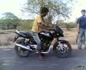 bike stunt on bajaj pulsar