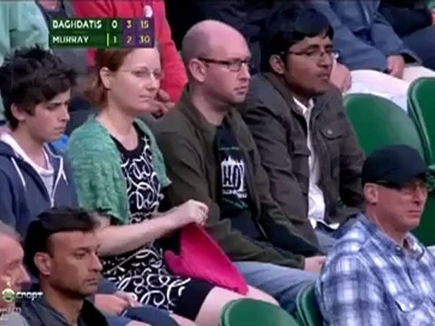 Women knitting while watching Andy Murray vs Marcos Baghdatis 2012 wimbledon