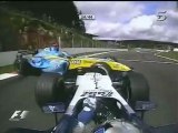 F1 2004 - R14 - Montoya vs Trulli incident onboard Spa