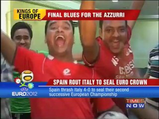 Spanish fans celebrate Euro victory