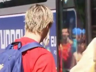 Spanish soccer champions leave hotel