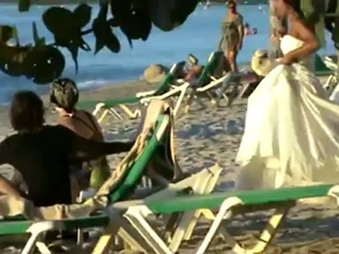 Jameika RIU Palace Tropical Bay Strand Palmen Sonnenuntergang Hotelstrand