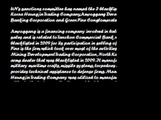 Springhill Group Home UN Sanctions 3 North Korean Firms