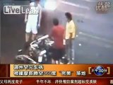 Lucky scooter man sound and safe after hitting truck
