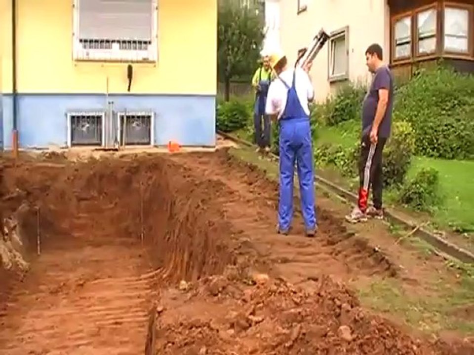 Ab ins Beet VOX mit Hubert und Matthias Aushub Schwimmbad Lustgarten Hammelburg Diebach