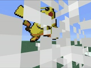 [MINECRAFT] Pixel Art Pikachu Timelapse [HD] with Nice Music ^^