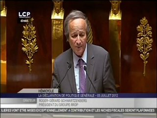 RG Schwartzenberg intervient dans la séance de déclaration de politique générale du gouvernement Ayrault