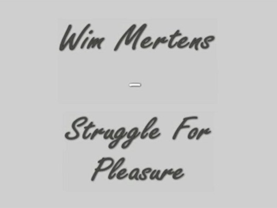Wim Mertens - Struggle For Pleasure - Piano Cover