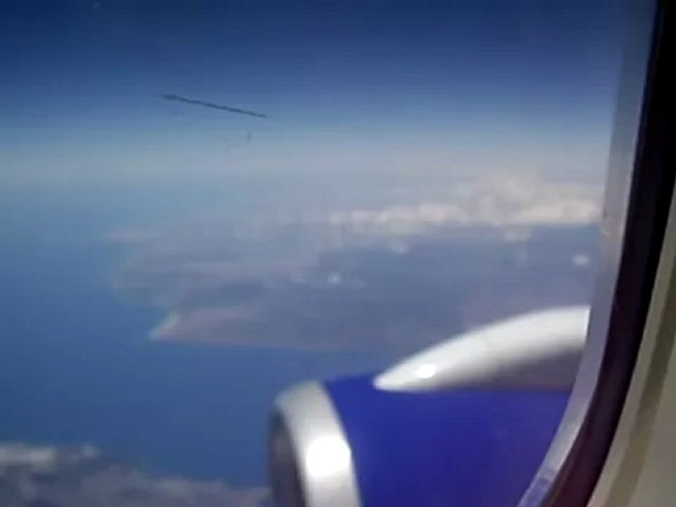 Die Strasse von Gibraltar  vom Flugzeug aus von oben