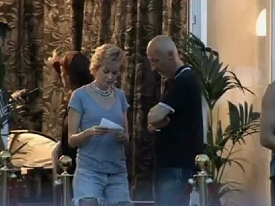 Naomi Watts on set playing Princess Diana