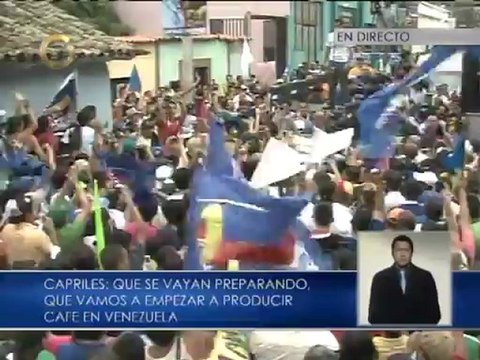 Capriles se refiere a la producción de café en el país