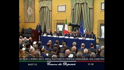 Roma - Relazione per la vigilanza sui contratti pubblici (04.07.12)