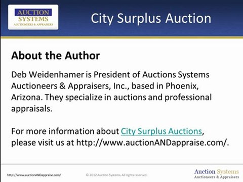 Auction Systems: City Surplus Auction - Ways to Score on Property No Longer Needed