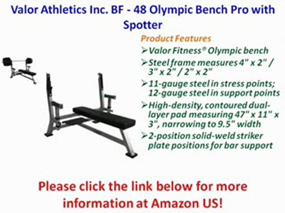Valor Athletics Inc. BF - 48 Olympic Bench Pro with Spotter