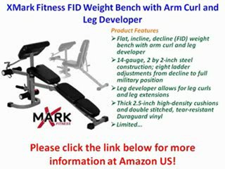 NEW XMark Fitness FID Weight Bench with Arm Curl and Leg Developer