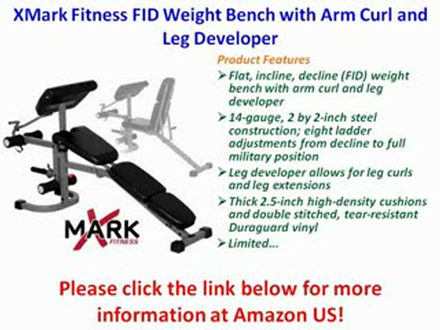 Review Xmark Fitness Fid Weight Bench With Arm Curl And Leg