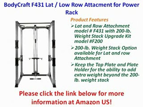 FOR SALE BodyCraft F431 Lat Low Row Attacment for Power Rack