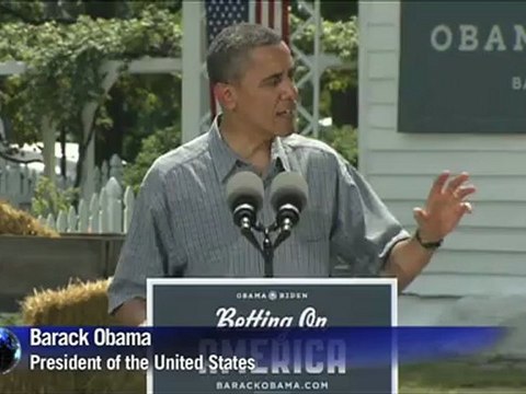 Obama blasts Romney in debut campaign bus tour