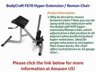 FOR SALE BodyCraft F670 Hyper-Extension  Roman Chair