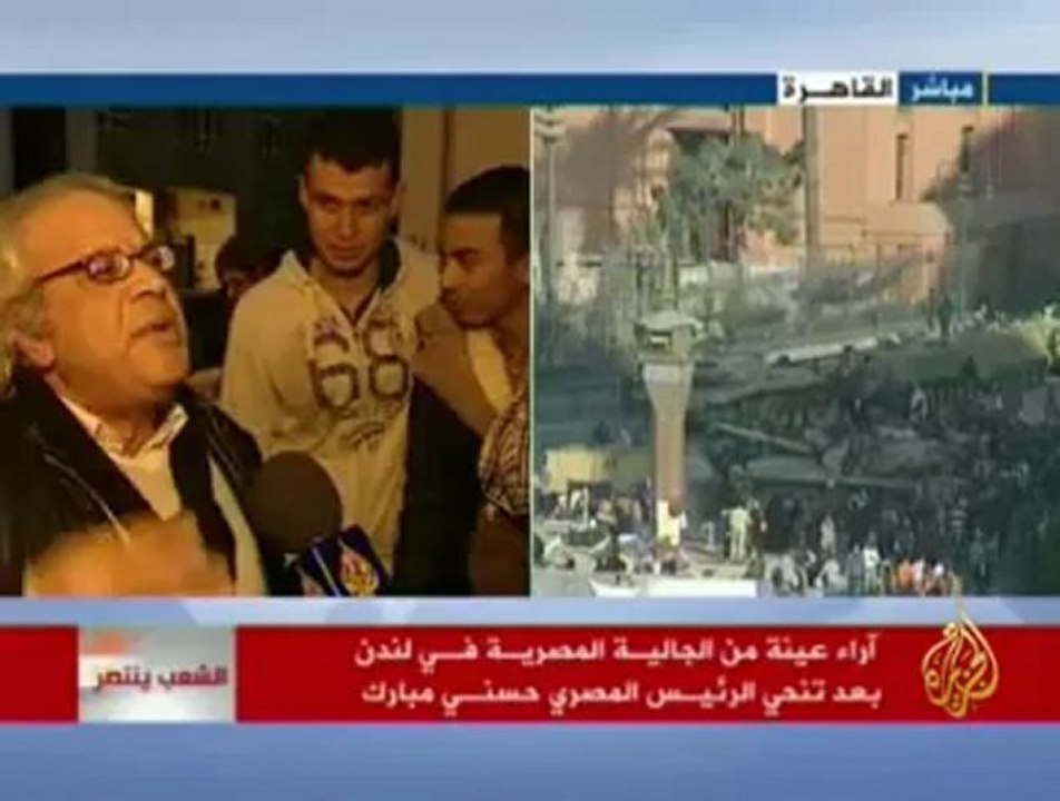 احتفالات المصريين والعرب في بعض الدول بعد تنحي...