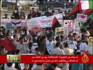 اشتباكات بين كتائب القذافي والثوار داخل مدينة إجدابيا