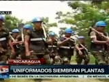 Militares nicaragüenses participan en reforestación nacional