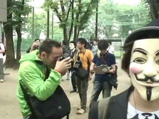 Allies of hackers Anonymous hold protest in Japan