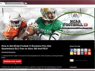 NCAA Football 13 Exclusive Five Star Quarterback DLC Free