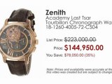 FOR SALE Zenith Academy Last Tsar Tourbillon Chronograph Men's Watch 18-1260-4005-72-C504