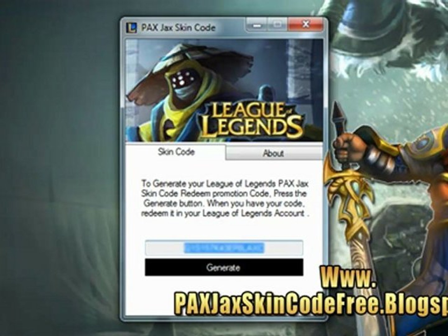 ⁣League of Legends PAX Jax Skin Codes Free Giveaway Tutorial
