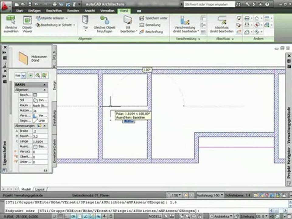 AutoCAD Architecture - Tutorial 01_15 - intelligente Wände (hq MP4)