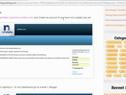 nRelate Related Post Widget for Blogger