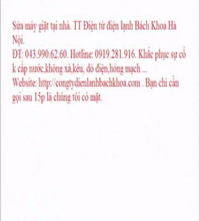 Sửa máy giặt LG tại nhà. TT Điện tử điện lạnh Bách Khoa Hà Nội.   ĐT: 043.990.62.60