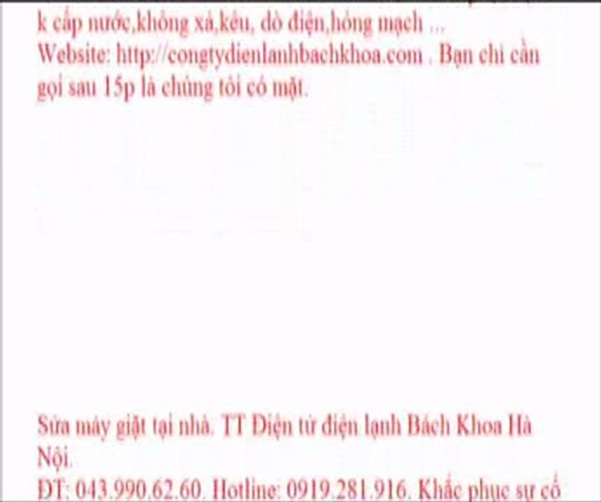 Sửa máy giặt toshiba tại Hà Nội. TT Điện tử điện lạnh Bách Khoa Hà Nội.   ĐT: 043.990.62.60