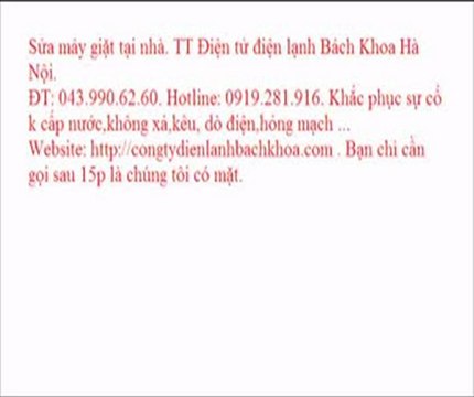 Sửa máy giặt sanyo tại Cầu Giấy. TT Điện tử điện lạnh Bách Khoa Hà Nội. ĐT: 043.990.62.60