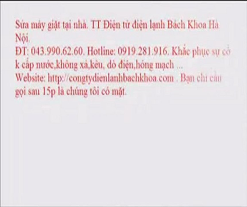 Sửa máy giặt electrolux tại Cầu Giấy. TT Điện tử điện lạnh Bách Khoa Hà Nội.   ĐT: 043.990.62.60