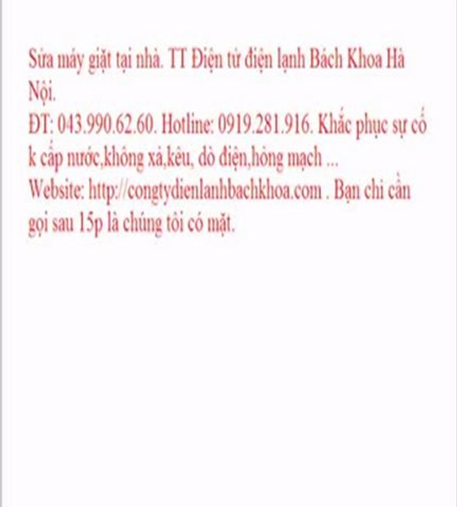 Sửa máy giặt LG tại Cầu Giấy. TT Điện tử điện lạnh Bách Khoa Hà Nội.   ĐT: 043.990.62.60