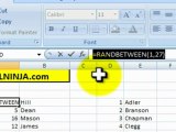 How to generate a random list in Excel