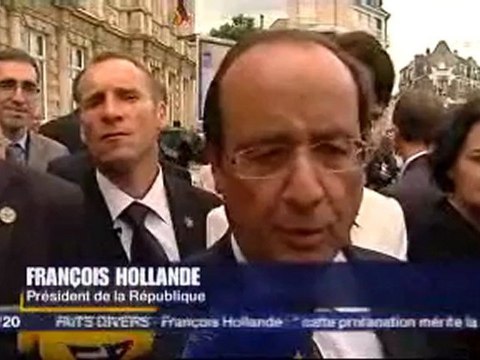 François Hollande et Angela Merkel à Reims