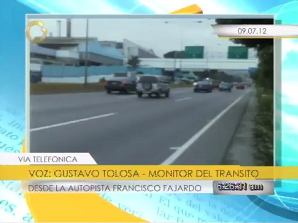 Reporte del tráfico desde la autopista Francisco Fajardo