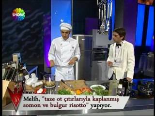 Şeflerin Düellosu - Melih İçigen somon ve bulgur risotto malzemeleri