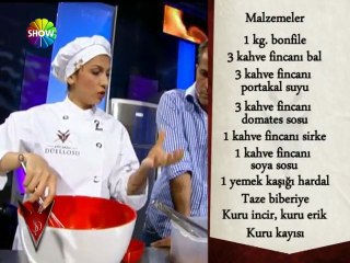 Şeflerin Düellosu - Handan Sirek kuru meyve ile tatlandırılmış bonfile hazırlığı