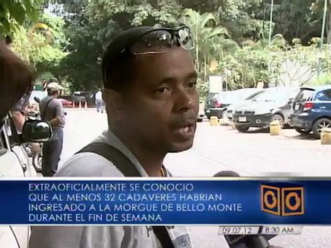 Extraoficial: Al menos 32 cadáveres ingresaron a la Morgue de Bello Monte el fin de semana