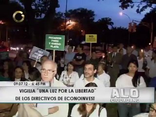 Realizaron vigilia "Una luz por la libertad" a favor de los directivos de Econoinvest