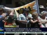 La Marcha Negra de mineros llega a la Puerta del Sol, Madrid