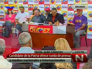 (VÍDEO) Rueda de Prensa del candidato de la Patria: Hugo Chávez parte 09.07.2012  8/8