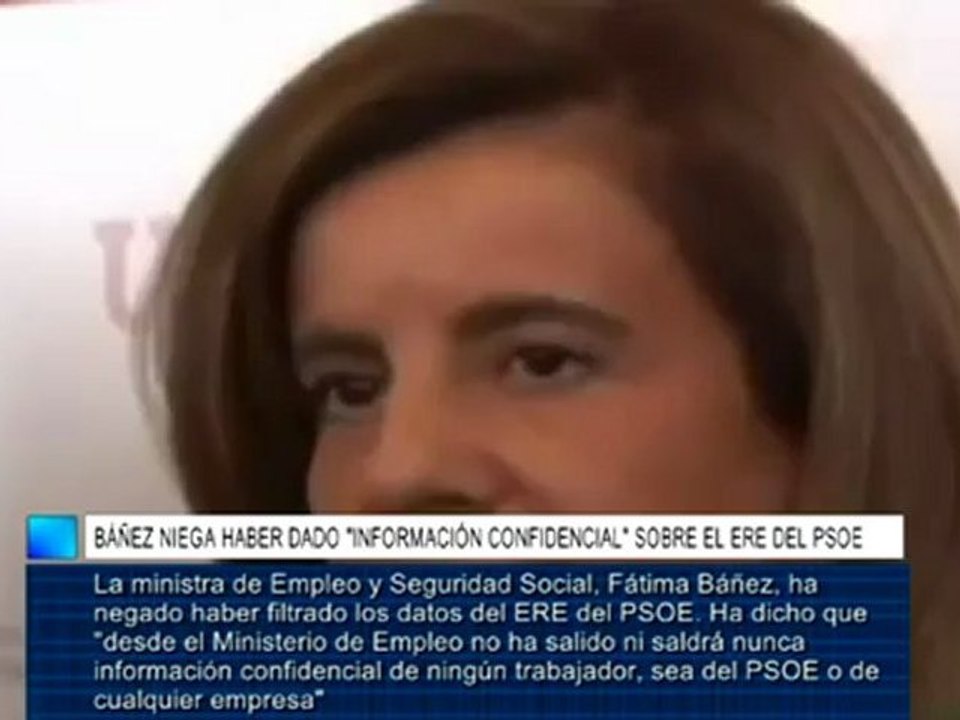 Báñez niega rotundamente haber dado "información confidencial" sobre el ERE del PSOE