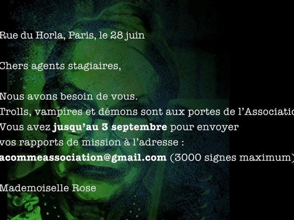 A COMME ASSOCIATION : LE CONCOURS DE FANFICTIONS !