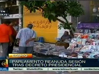 Parlamento egipcio reanuda trabajo tras decreto presidencial