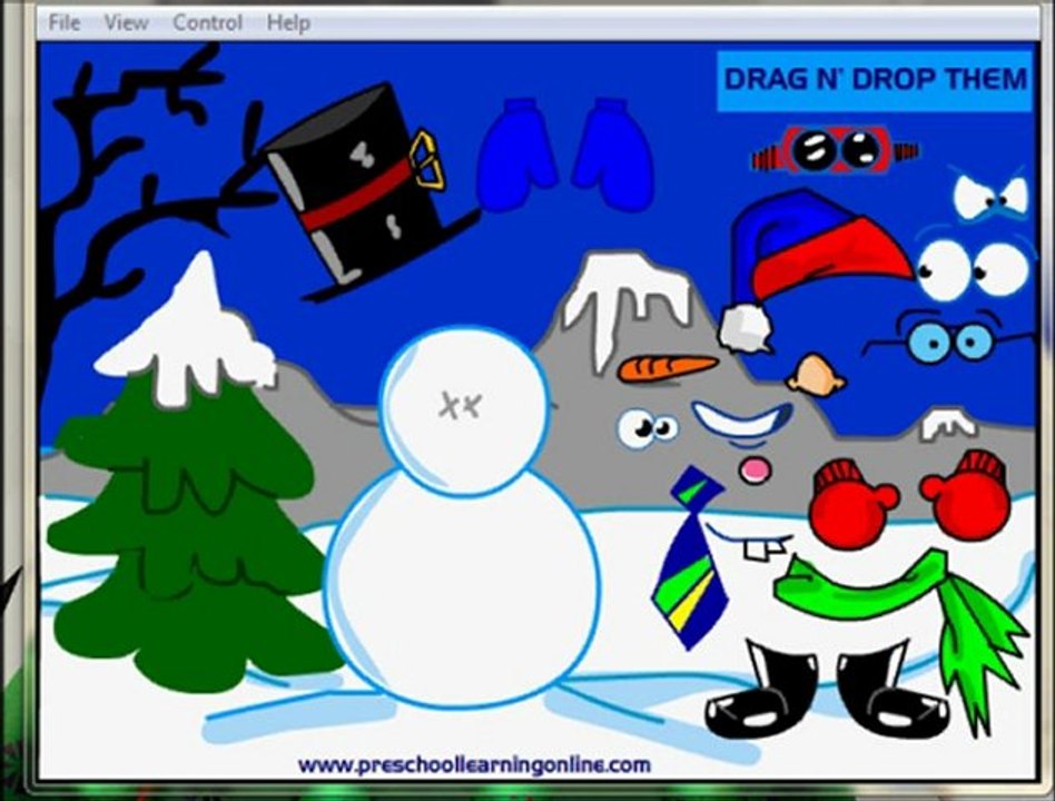 Dress The Snowman - Preschool Kids Dress Up Game